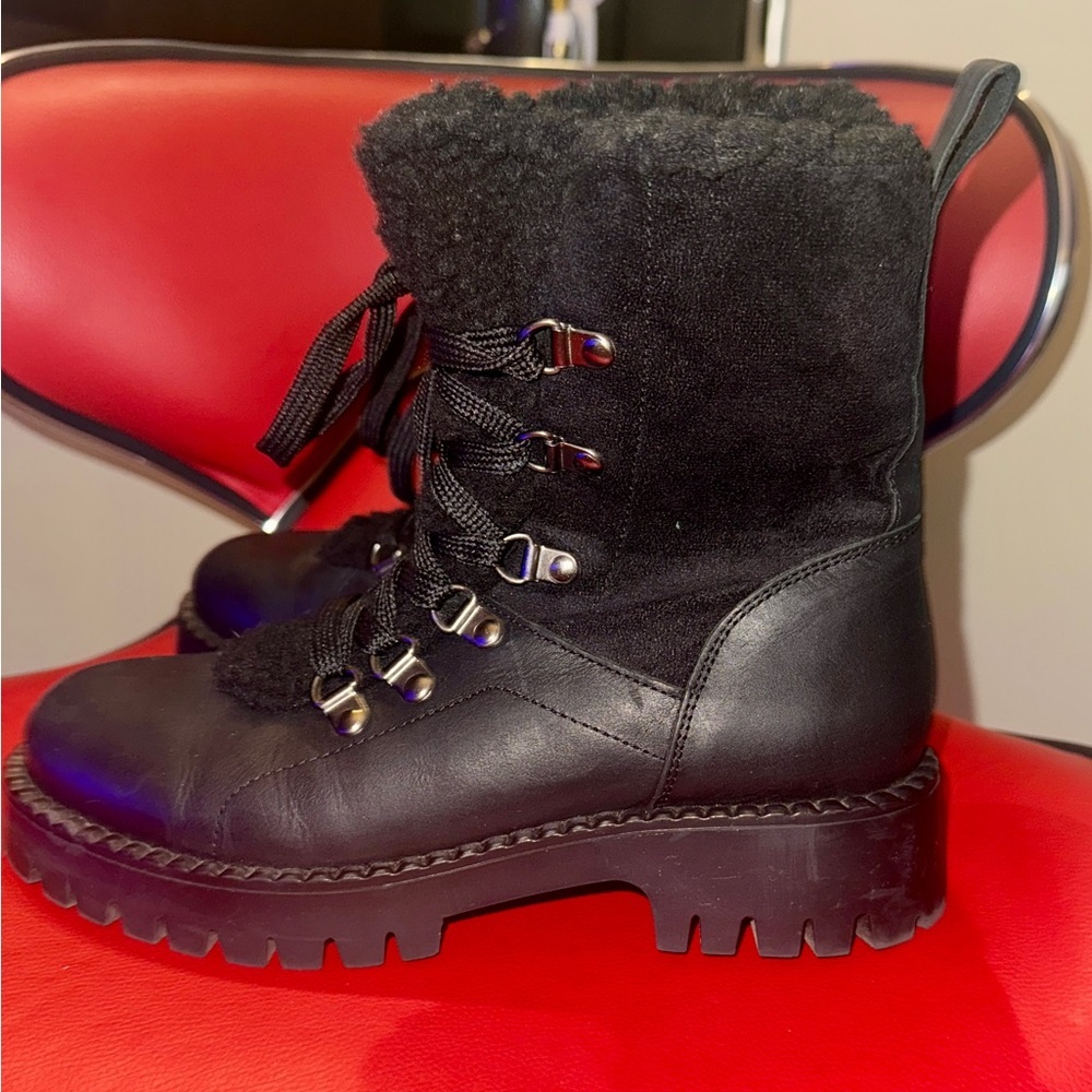 Women's Black Lace-Up Combat-Style Boots by Bootlegger (handmade in Portugal)